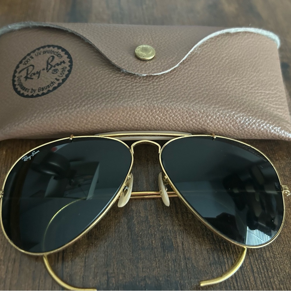 Vintage Aviator B&L Ray-Ban Outdoorsman Sunglasses 58mm Brow Bar USA